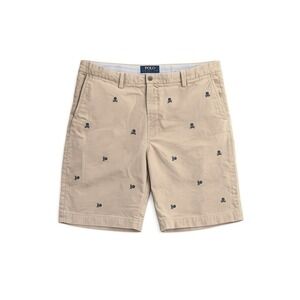 Polo Ralph Lauren Bedford Chino Khaki Shorts Skulls And Bones Size 34 Mens